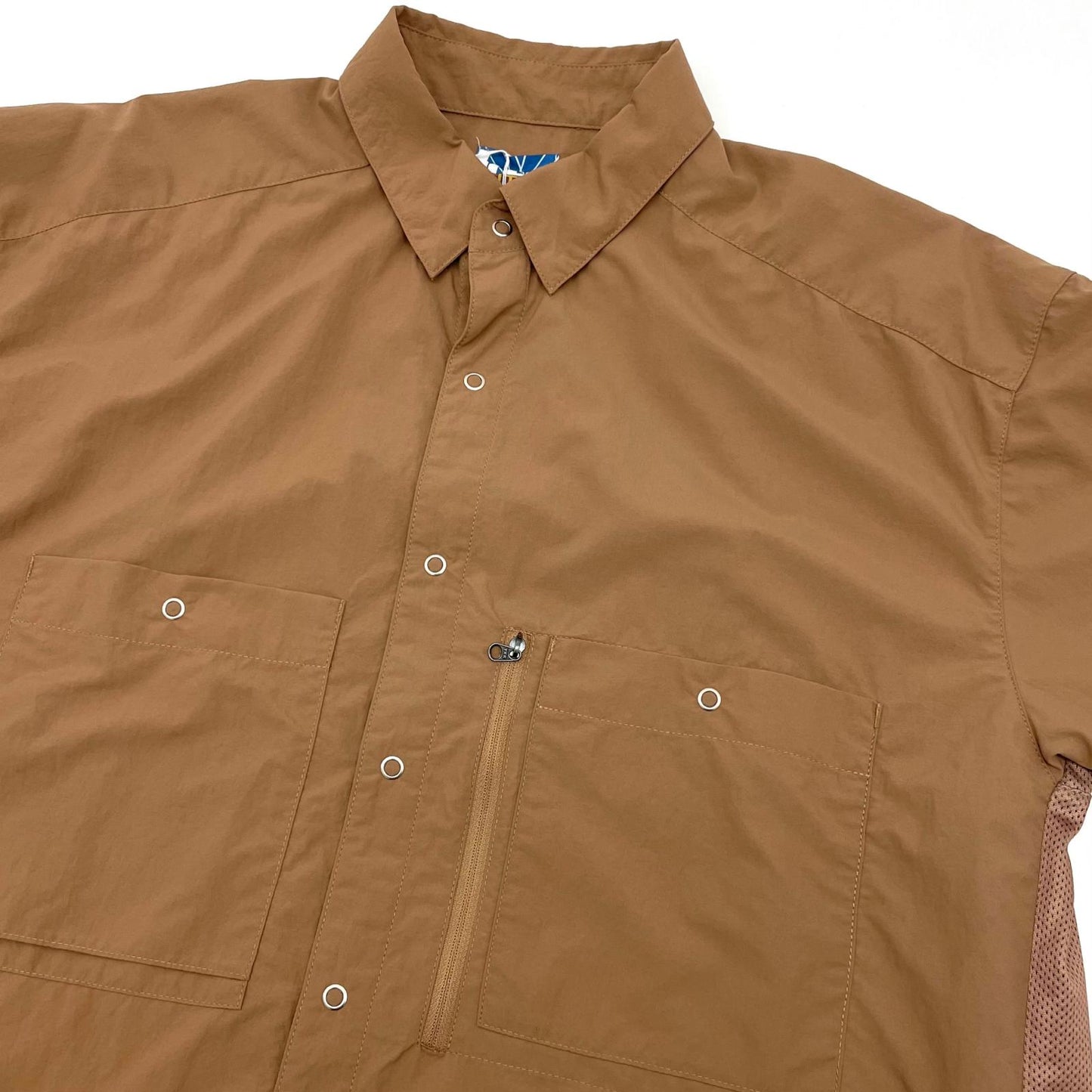 【中古】 TASLAN NYLON S/S SHIRT 半袖シャツ CCC-261W002 ブラウン サイズ：L【尾張小牧店】