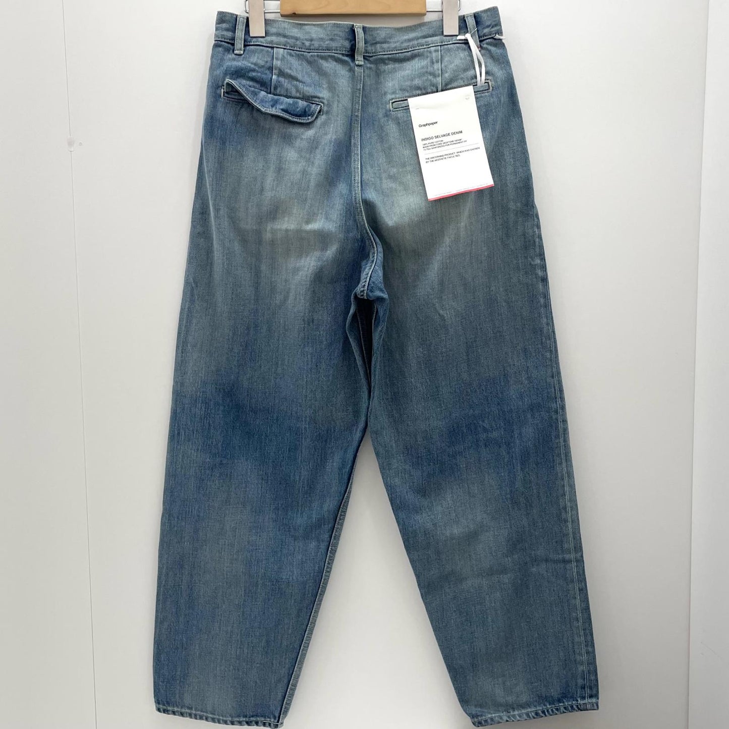 【中古】Graphpaper | グラフペーパー Selvage Denim Two Tuck Tapered Pants デニムパンツ GU261-40060LB ブルー サイズ：1【尾張小牧店】