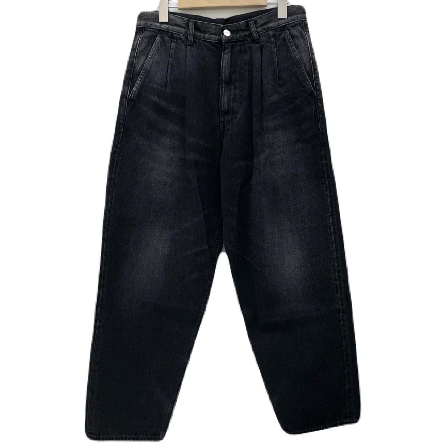 【中古】Graphpaper | グラフペーパー Selvage Denim Two Tuck Tapered Pants デニムパンツ GU261-40060DB ブラック サイズ：1【尾張小牧店】