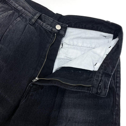 【中古】Graphpaper | グラフペーパー Selvage Denim Two Tuck Tapered Pants デニムパンツ GU261-40060DB ブラック サイズ：1【尾張小牧店】