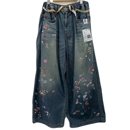 【中古】MIHARA YASUHIRO | ミハラヤスヒロ Kids Sticker Printed Wide Denim Pants デニムパンツ K16PT342-0 ブルー サイズ：36【尾張小牧店】