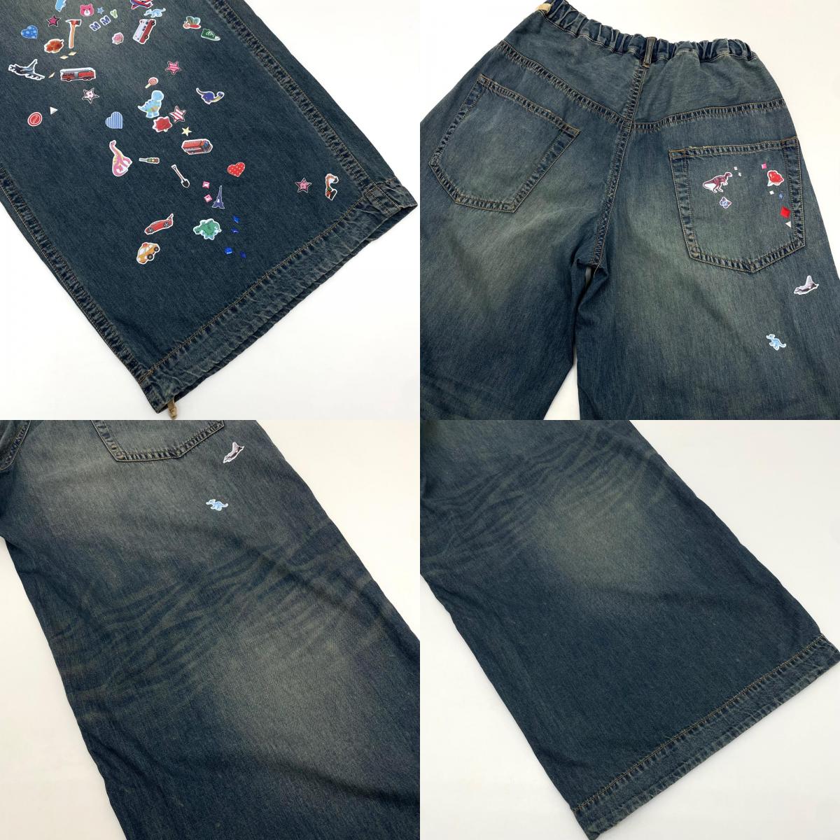 【中古】MIHARA YASUHIRO | ミハラヤスヒロ Kids Sticker Printed Wide Denim Pants デニムパンツ K16PT342-0 ブルー サイズ：36【尾張小牧店】
