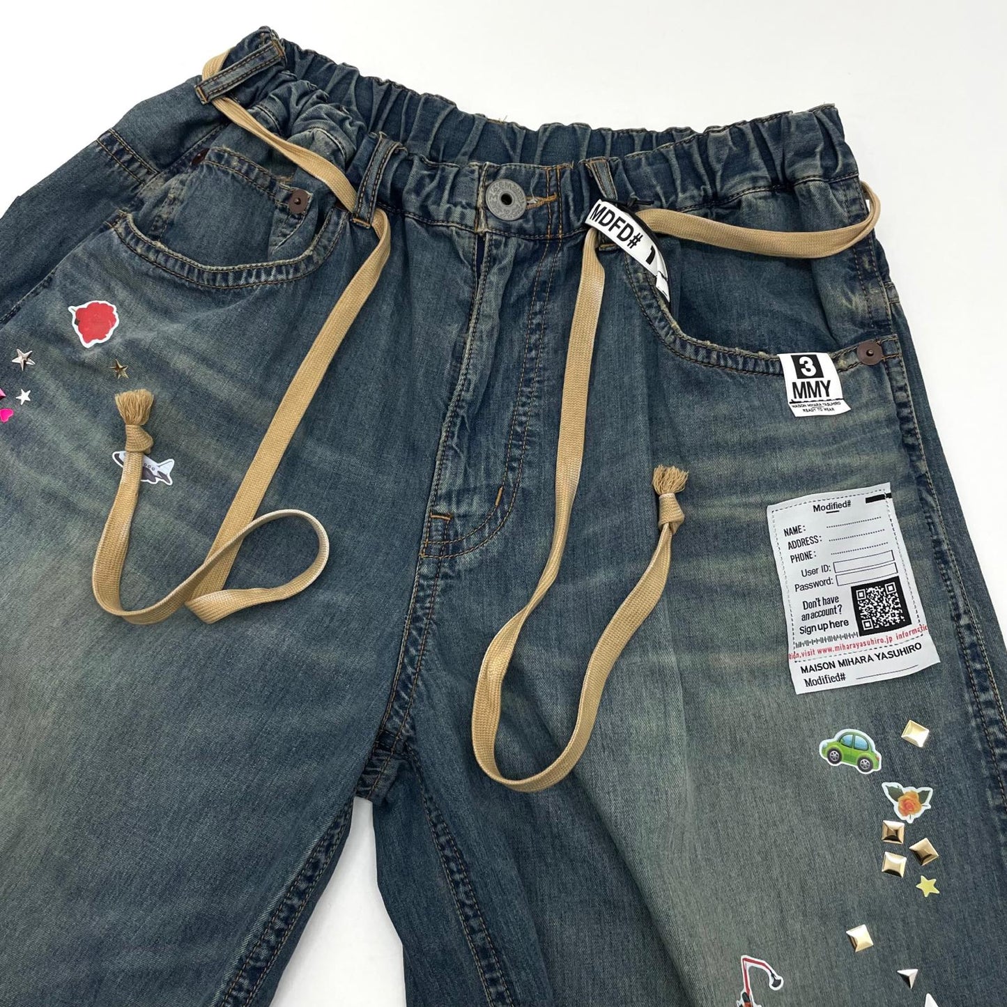 【中古】MIHARA YASUHIRO | ミハラヤスヒロ Kids Sticker Printed Wide Denim Pants デニムパンツ K16PT342-0 ブルー サイズ：36【尾張小牧店】