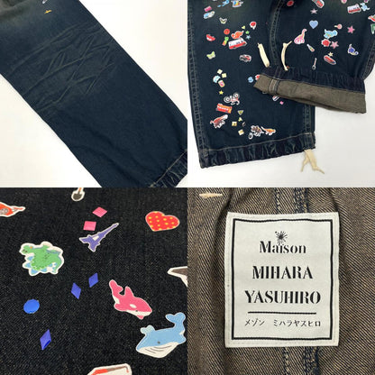 【中古】MIHARA YASUHIRO | ミハラヤスヒロ Kids Sticker Printed Baker Denim Pants デニムパンツ J16PT124-0 ブルー サイズ：46【尾張小牧店】