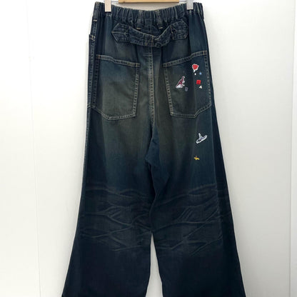 【中古】MIHARA YASUHIRO | ミハラヤスヒロ Kids Sticker Printed Baker Denim Pants デニムパンツ J16PT124-0 ブルー サイズ：46【尾張小牧店】