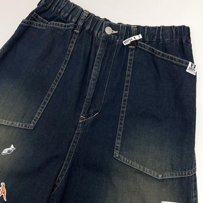 【中古】MIHARA YASUHIRO | ミハラヤスヒロ Kids Sticker Printed Baker Denim Pants デニムパンツ J16PT124-0 ブルー サイズ：46【尾張小牧店】