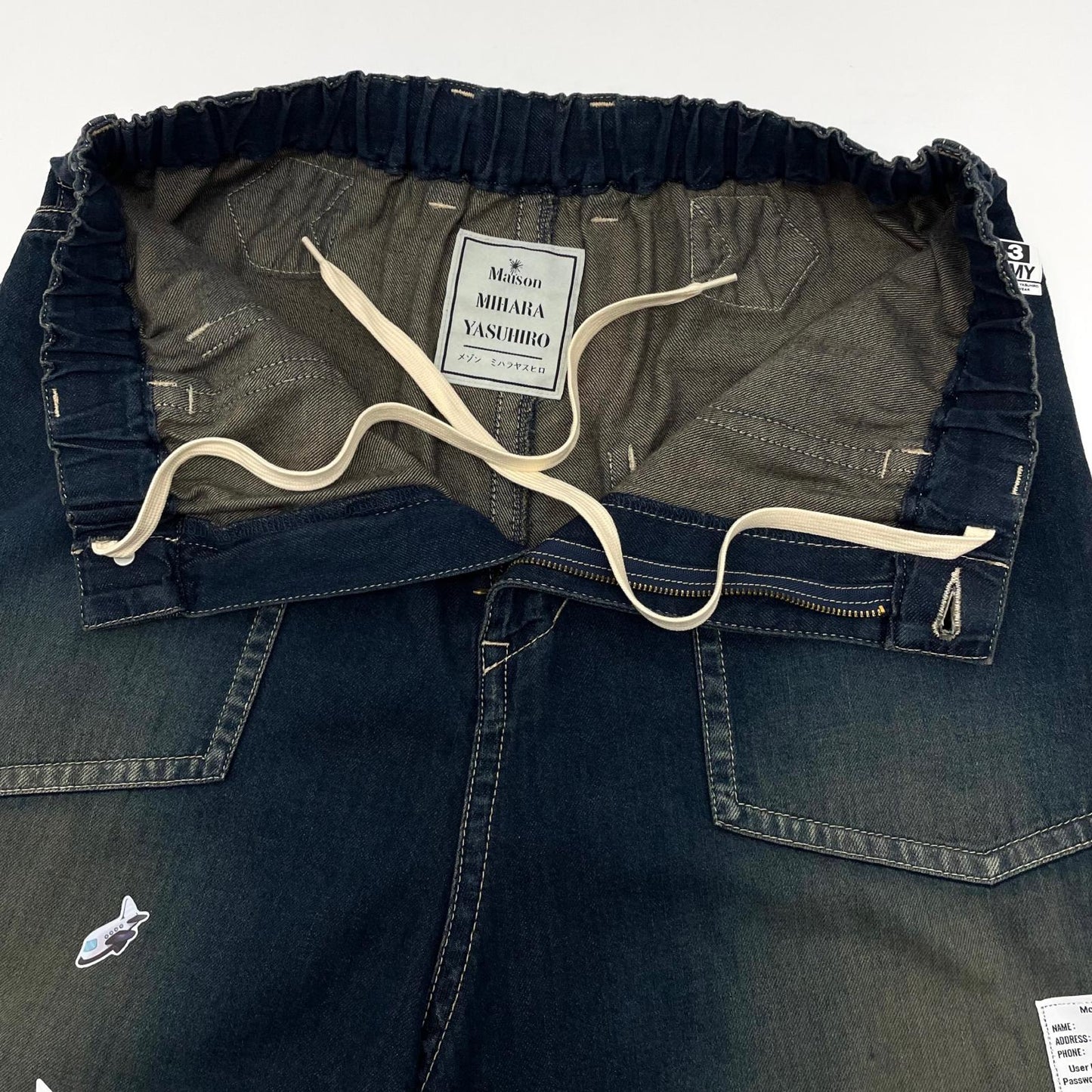 【中古】MIHARA YASUHIRO | ミハラヤスヒロ Kids Sticker Printed Baker Denim Pants デニムパンツ J16PT124-0 ブルー サイズ：46【尾張小牧店】