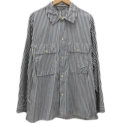 【中古】blurhms | ブラームス Stripe Military Shirt 長袖シャツ BHS26S024STR ネイビー×ホワイト サイズ：2【尾張小牧店】