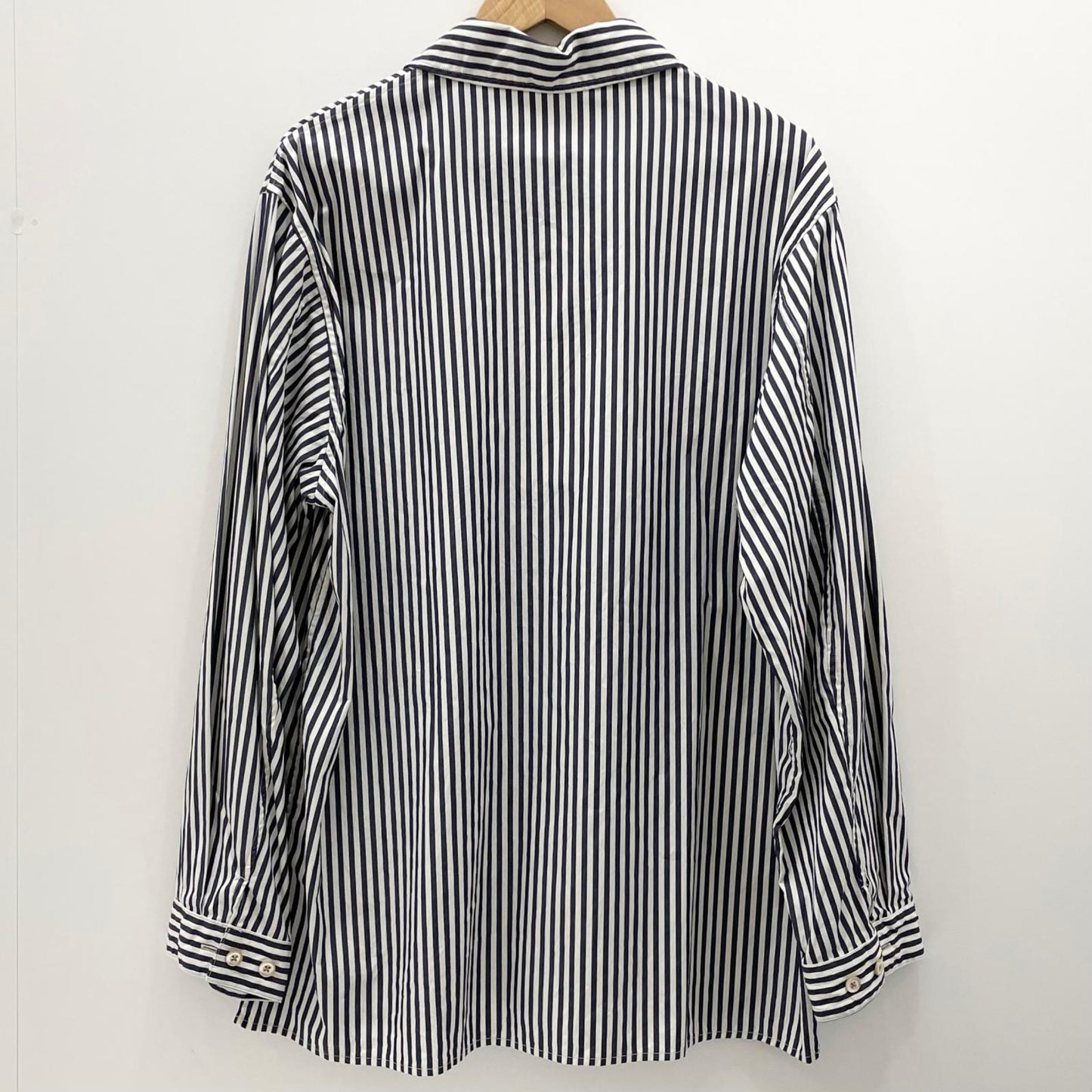 【中古】blurhms | ブラームス Stripe Military Shirt 長袖シャツ BHS26S024STR ネイビー×ホワイト サイズ：2【尾張小牧店】