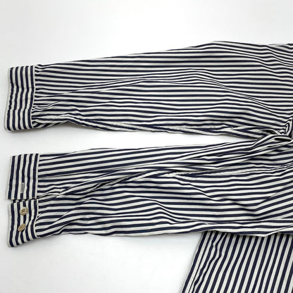 【中古】blurhms | ブラームス Stripe Military Shirt 長袖シャツ BHS26S024STR ネイビー×ホワイト サイズ：2【尾張小牧店】