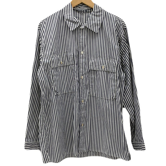 【中古】blurhms | ブラームス Stripe Military Shirt 長袖シャツ BHS26S024STR ネイビー×ホワイト サイズ：3【尾張小牧店】