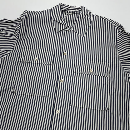 【中古】blurhms | ブラームス Stripe Military Shirt 長袖シャツ BHS26S024STR ネイビー×ホワイト サイズ：3【尾張小牧店】