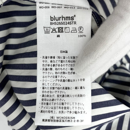 【中古】blurhms | ブラームス Stripe Military Shirt 長袖シャツ BHS26S024STR ネイビー×ホワイト サイズ：3【尾張小牧店】