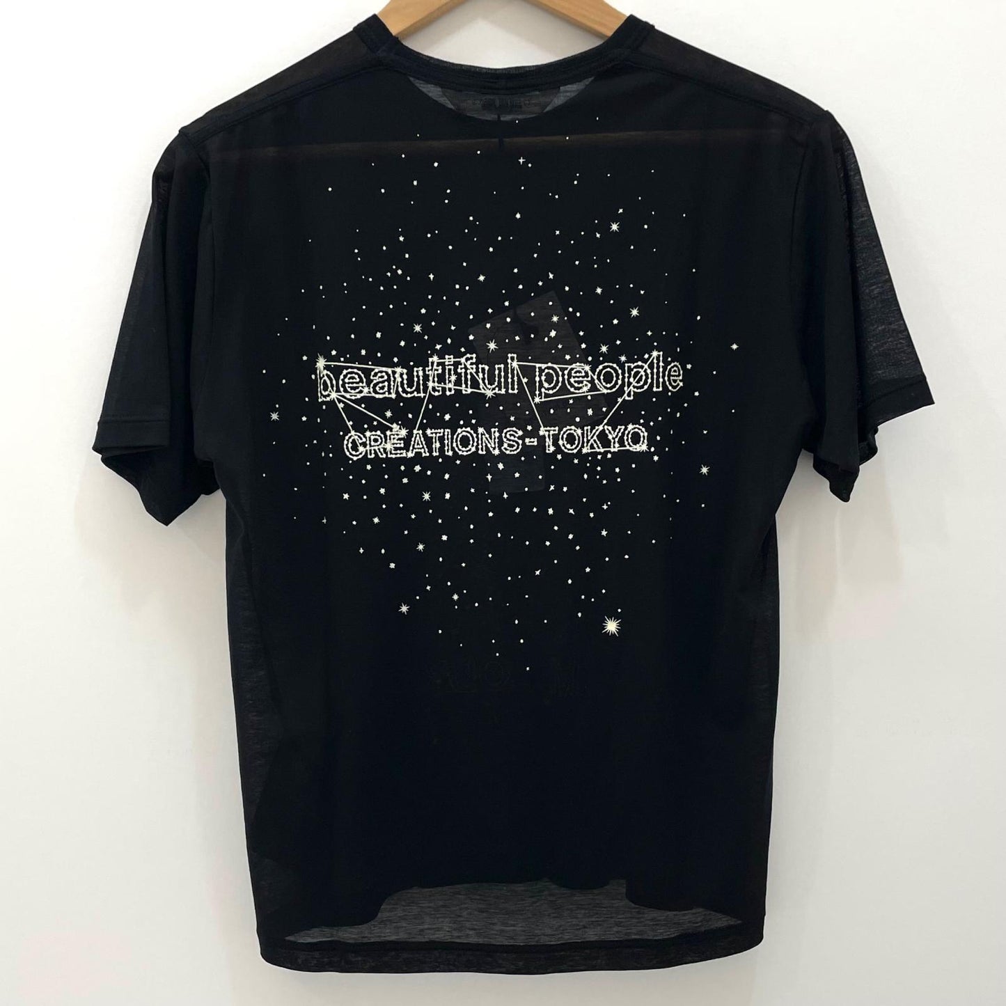 【中古】beautiful people | ビューティフルピープル　26SS MY MELODY&KUROMI 80/1 ELS jersey T シースルー半袖Ｔシャツ 1616310002 ブラック サイズ：36【尾張小牧店】