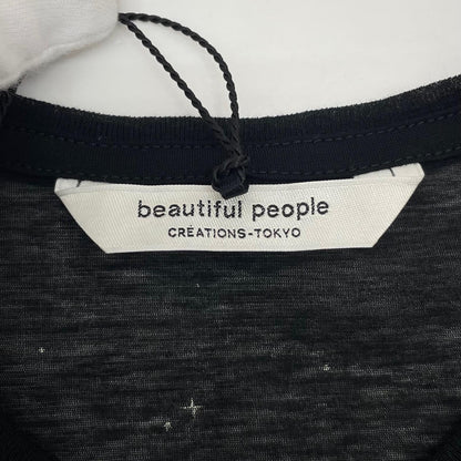 【中古】beautiful people | ビューティフルピープル　26SS MY MELODY&KUROMI 80/1 ELS jersey T シースルー半袖Ｔシャツ 1616310002 ブラック サイズ：36【尾張小牧店】