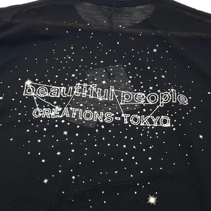 【中古】beautiful people | ビューティフルピープル　26SS MY MELODY&KUROMI 80/1 ELS jersey T シースルー半袖Ｔシャツ 1616310002 ブラック サイズ：36【尾張小牧店】