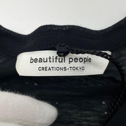 【中古】beautiful people | ビューティフルピープル　26SS MY MELODY&KUROMI 80/1 ELS jersey T シースルー半袖Ｔシャツ 1616310002 ブラック サイズ：36【尾張小牧店】