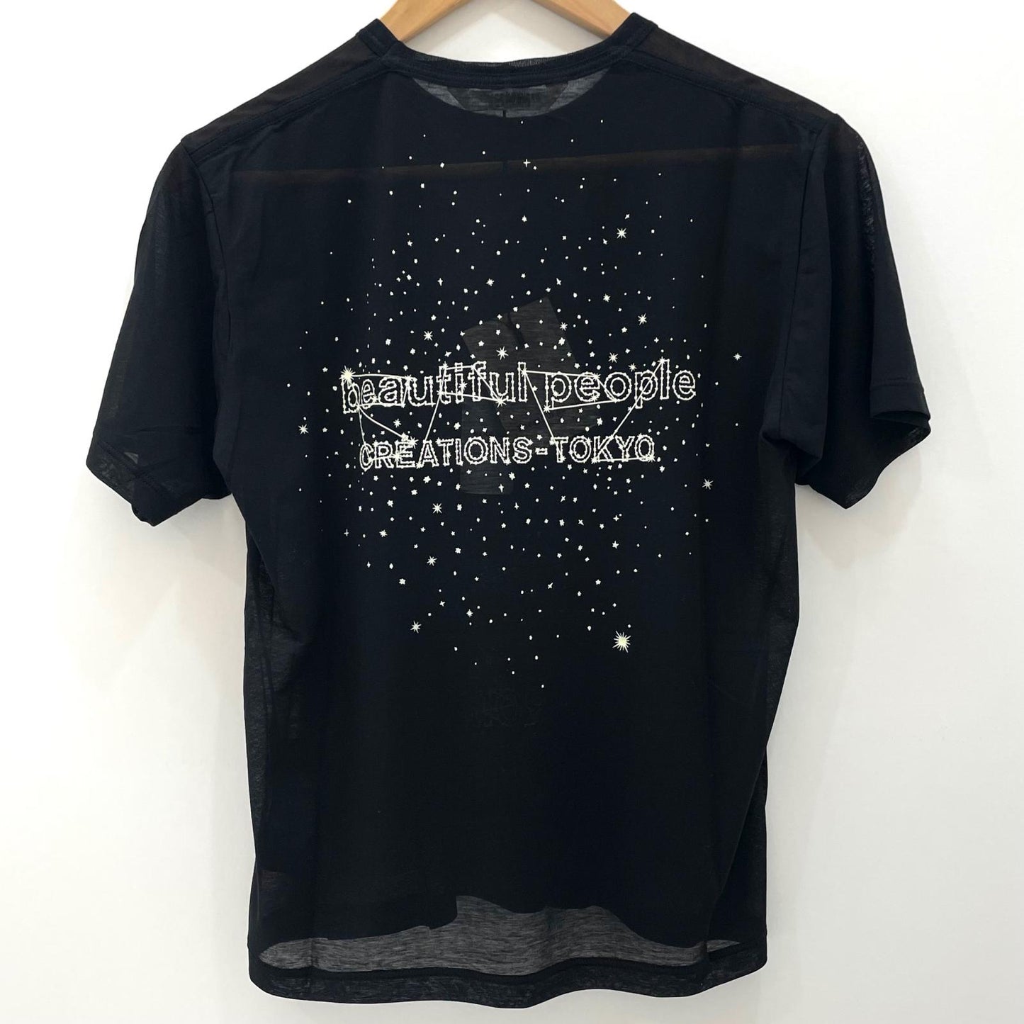【中古】beautiful people | ビューティフルピープル　26SS MY MELODY&KUROMI 80/1 ELS jersey T シースルー半袖Ｔシャツ 1616310002 ブラック サイズ：36【尾張小牧店】