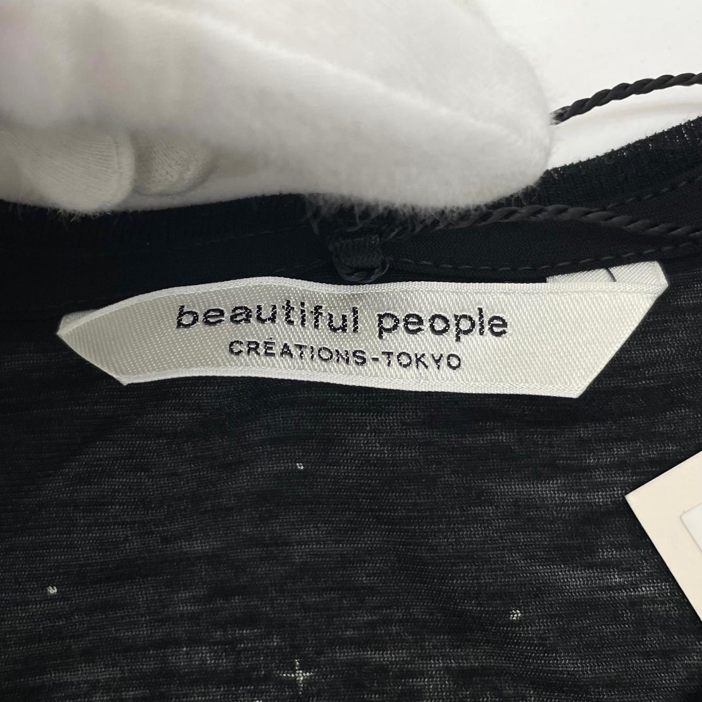 【中古】beautiful people | ビューティフルピープル　26SS MY MELODY&KUROMI 80/1 ELS jersey T シースルー半袖Ｔシャツ 1616310002 ブラック サイズ：36【尾張小牧店】