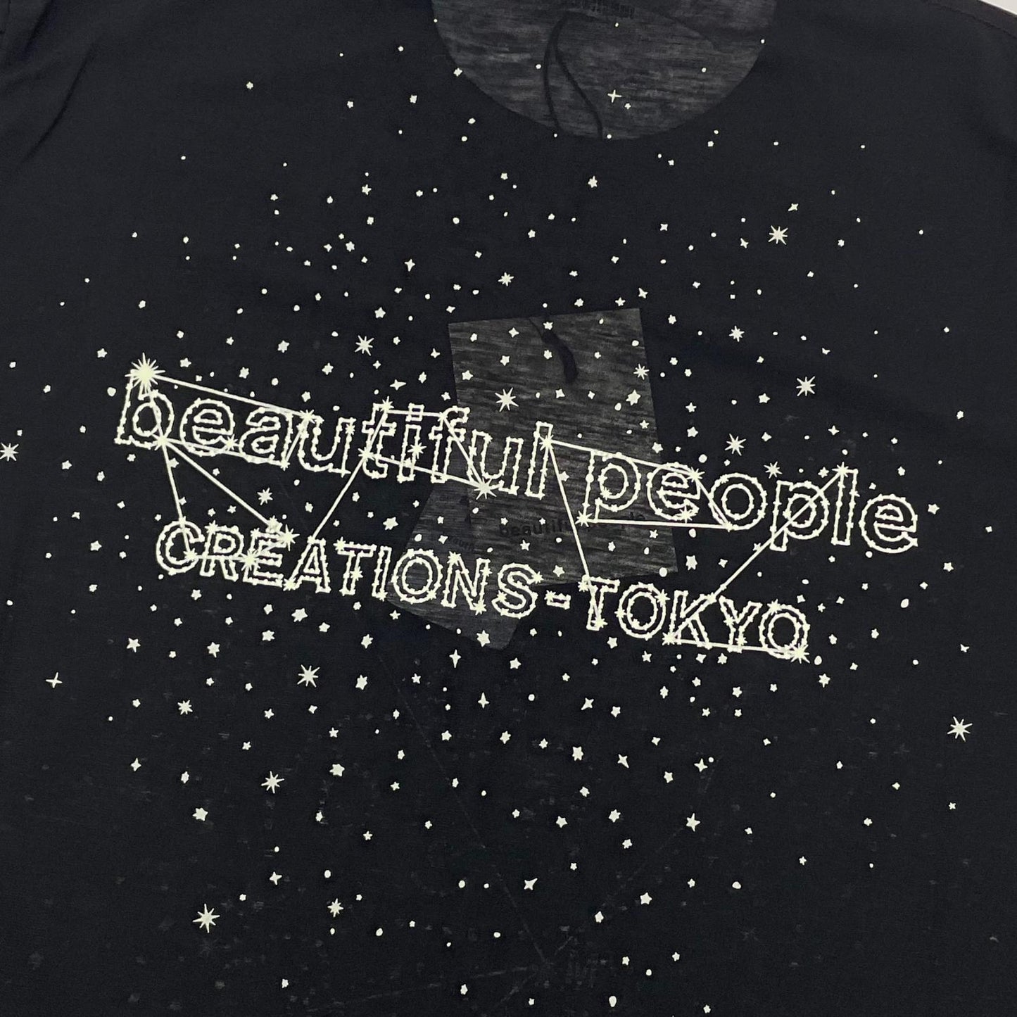 【中古】beautiful people | ビューティフルピープル　26SS MY MELODY&KUROMI 80/1 ELS jersey T シースルー半袖Ｔシャツ 1616310002 ブラック サイズ：36【尾張小牧店】