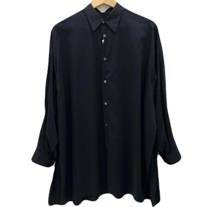 【中古】Graphpaper | グラフペーパー　26SS Silicon Poplin Deep Slit Regular Collar Shirt 長袖シャツ GL261-50183 ブラック【尾張小牧店】