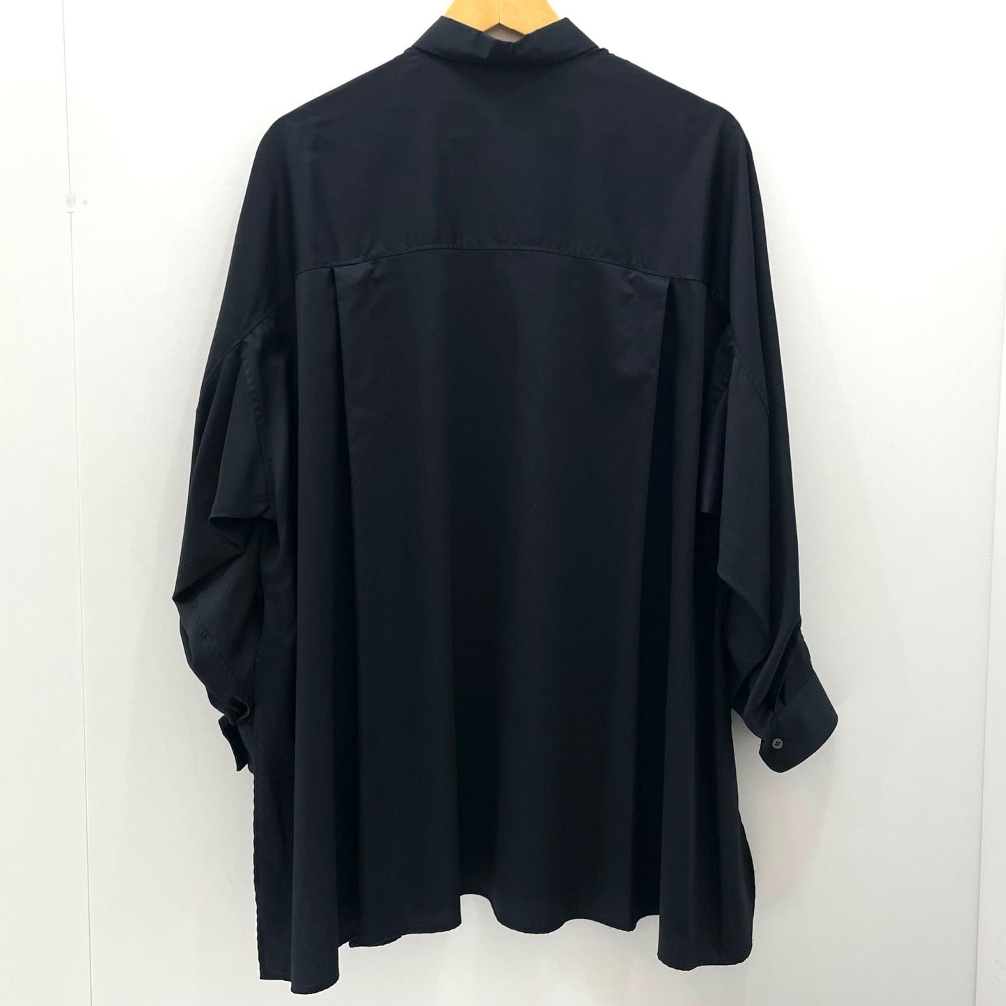 【中古】Graphpaper | グラフペーパー　26SS Silicon Poplin Deep Slit Regular Collar Shirt 長袖シャツ GL261-50183 ブラック【尾張小牧店】