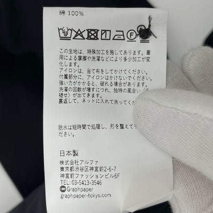 【中古】Graphpaper | グラフペーパー　26SS Silicon Poplin Deep Slit Regular Collar Shirt 長袖シャツ GL261-50183 ブラック【尾張小牧店】