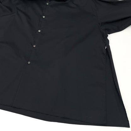 【中古】Graphpaper | グラフペーパー　26SS Silicon Poplin Deep Slit Band Collar Shirt 長袖シャツ GL261-50184 ブラック【尾張小牧店】