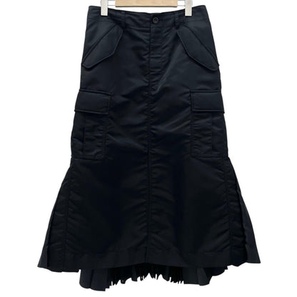 【中古】Sacai | サカイ Nylon-Twill Pleated Cargo Midi Skirt バックプリーツスカート SCW-205 ブラック サイズ：3【尾張小牧店】