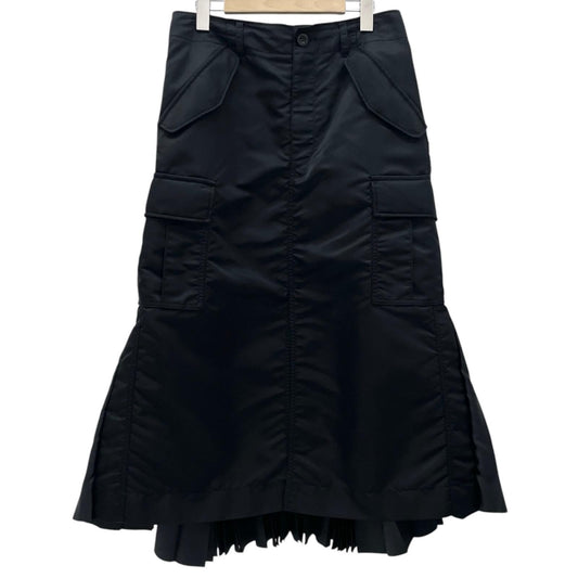 【中古】Sacai | サカイ Nylon-Twill Pleated Cargo Midi Skirt バックプリーツスカート SCW-205 ブラック サイズ：3【尾張小牧店】