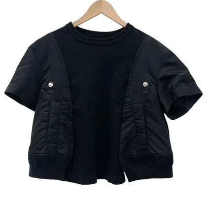 【中古】Sacai | サカイ Nylon Twill x Cotton Jersey T-Shirt 半袖Ｔシャツ 24-07454 ブラック サイズ：3【尾張小牧店】