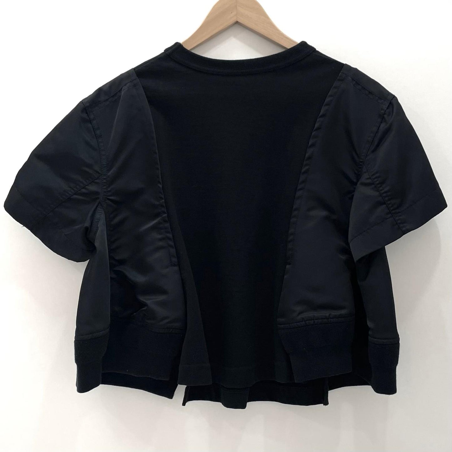 【中古】Sacai | サカイ Nylon Twill x Cotton Jersey T-Shirt 半袖Ｔシャツ 24-07454 ブラック サイズ：3【尾張小牧店】
