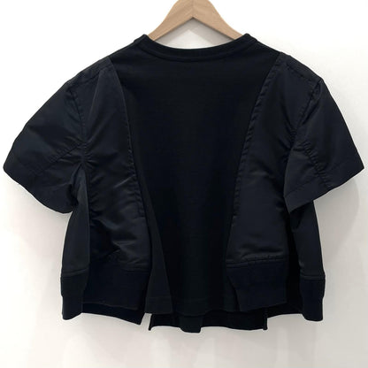 【中古】Sacai | サカイ Nylon Twill x Cotton Jersey T-Shirt 半袖Ｔシャツ 24-07454 ブラック サイズ：3【尾張小牧店】