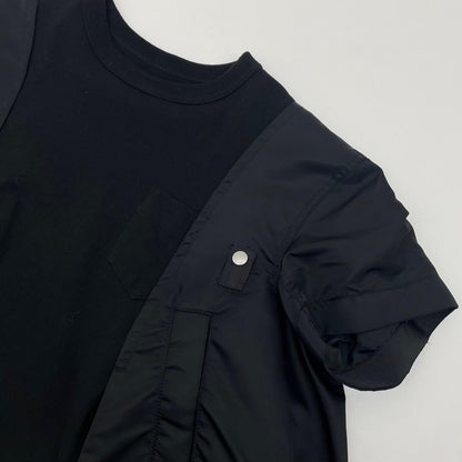【中古】Sacai | サカイ Nylon Twill x Cotton Jersey T-Shirt 半袖Ｔシャツ 24-07454 ブラック サイズ：3【尾張小牧店】