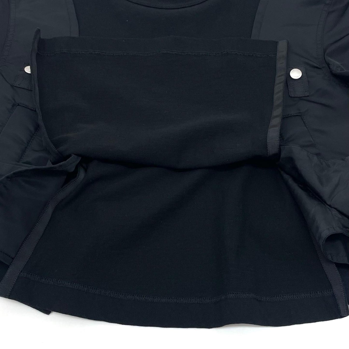 【中古】Sacai | サカイ Nylon Twill x Cotton Jersey T-Shirt 半袖Ｔシャツ 24-07454 ブラック サイズ：3【尾張小牧店】