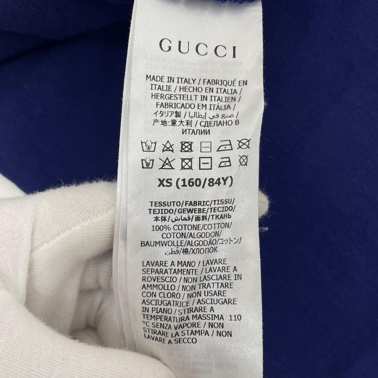 【中古】GUCCI | グッチ クロップドショート 半袖Ｔシャツ ネイビー サイズ：XS【尾張小牧店】