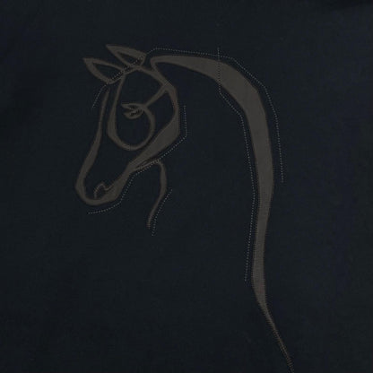 【中古】HERMES | エルメス CHEVAL AU TRAIT 裏起毛　長袖パーカー ブラック サイズ：L【尾張小牧店】