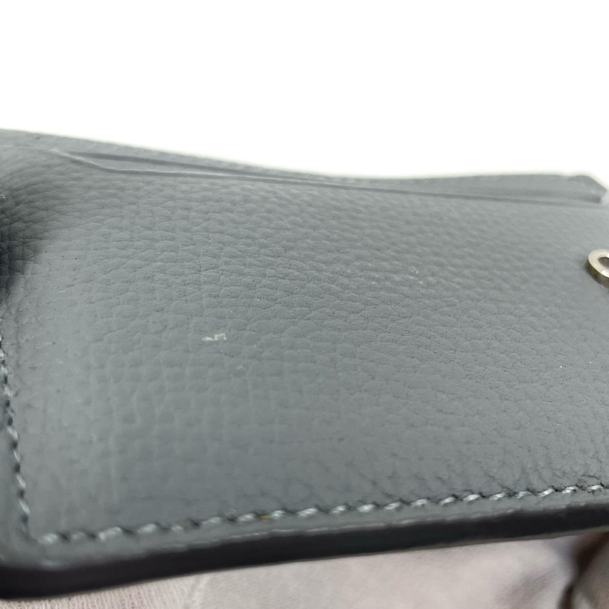 【中古】LOEWE | ロエベ アナグラム プレーン ぺブルグレインカーフスキン カードホルダー カードケース C821075X01 グレー【尾張小牧店】