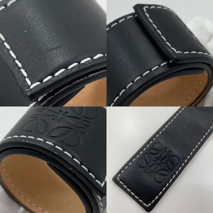 【中古】LOEWE | ロエベ スラップ ブレスレット スモール アナグラム バングル 119.19.336 ブラック【尾張小牧店】