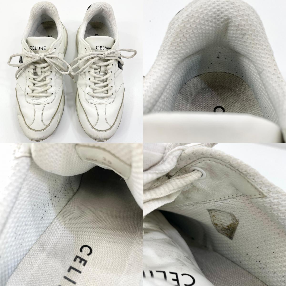 【中古】CELINE | セリーヌ CELINE RUNNER CR-02 ランナー ローレースアップ スニーカー 359483338C ホワイト×ブラック サイズ：39【尾張小牧店】