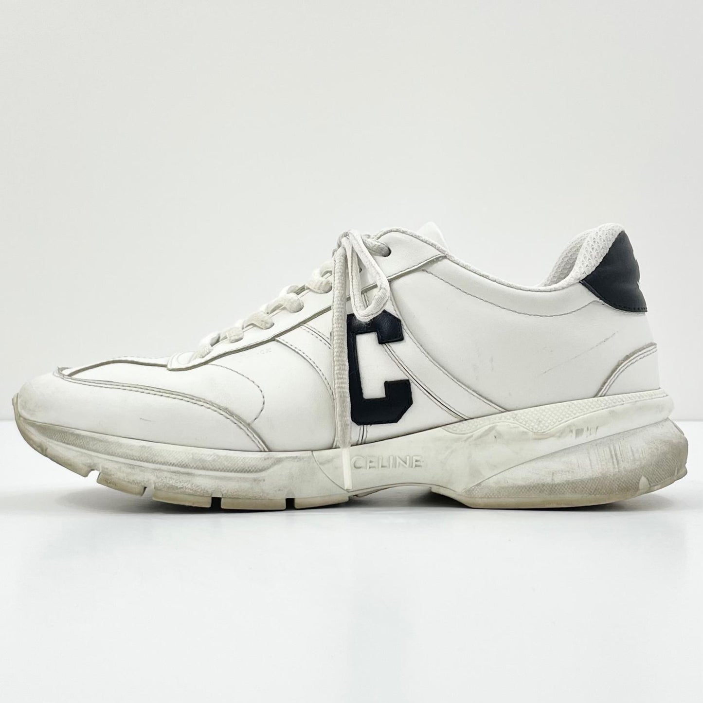 【中古】CELINE | セリーヌ CELINE RUNNER CR-02 ランナー ローレースアップ スニーカー 359483338C ホワイト×ブラック サイズ：39【尾張小牧店】