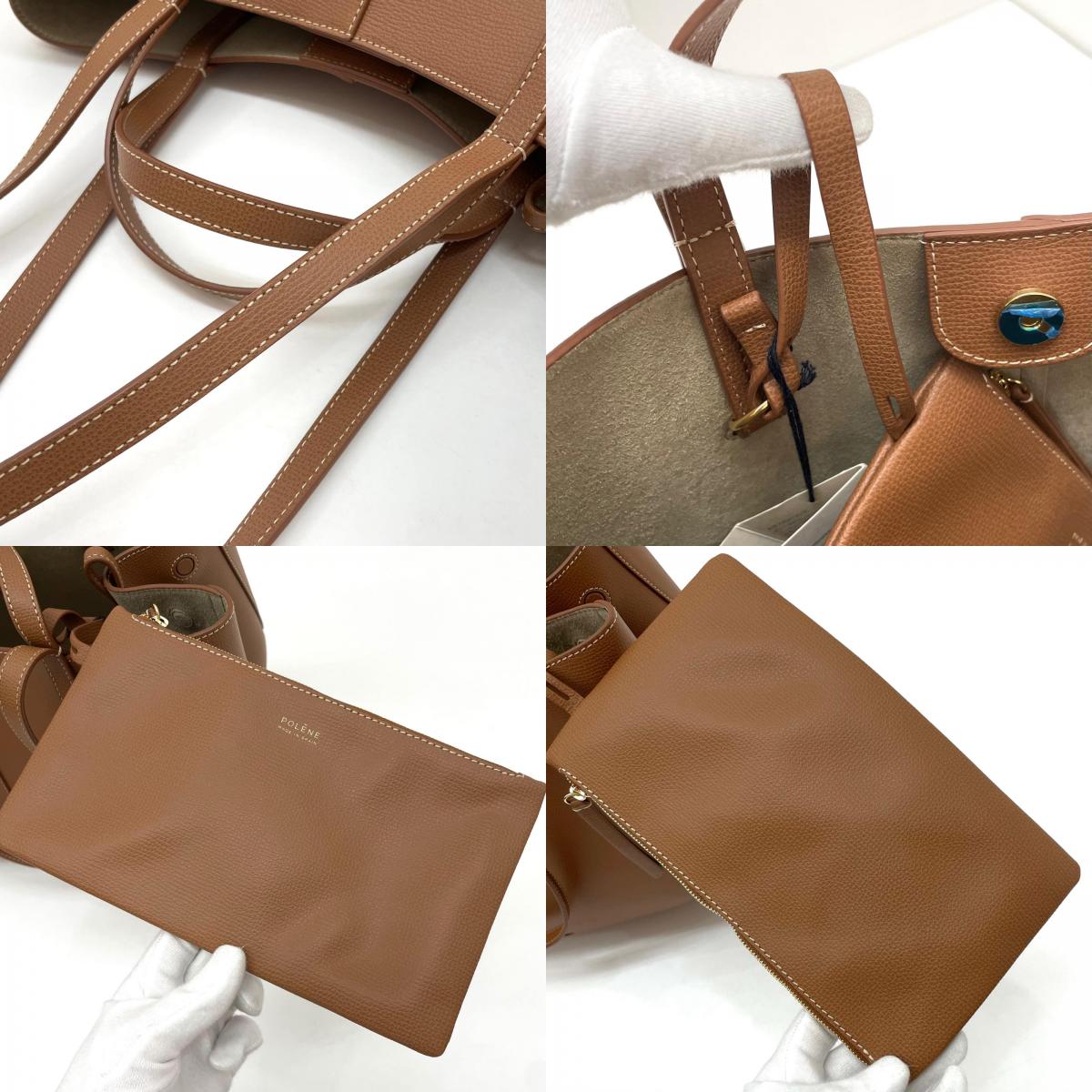 【中古】Polène | ポレーヌ Cyme 2wayバッグ　ハンドバッグ　トートバッグ ブラウン【尾張小牧店】
