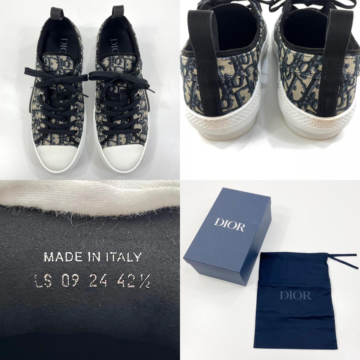【中古】Christian Dior | クリスチャンディオール B23 リーグ オブリークジャカード ロートップ スニーカー 3SN249ZSA_H961 ブラック×ベージュ サイズ：42 1/2【尾張小牧店】