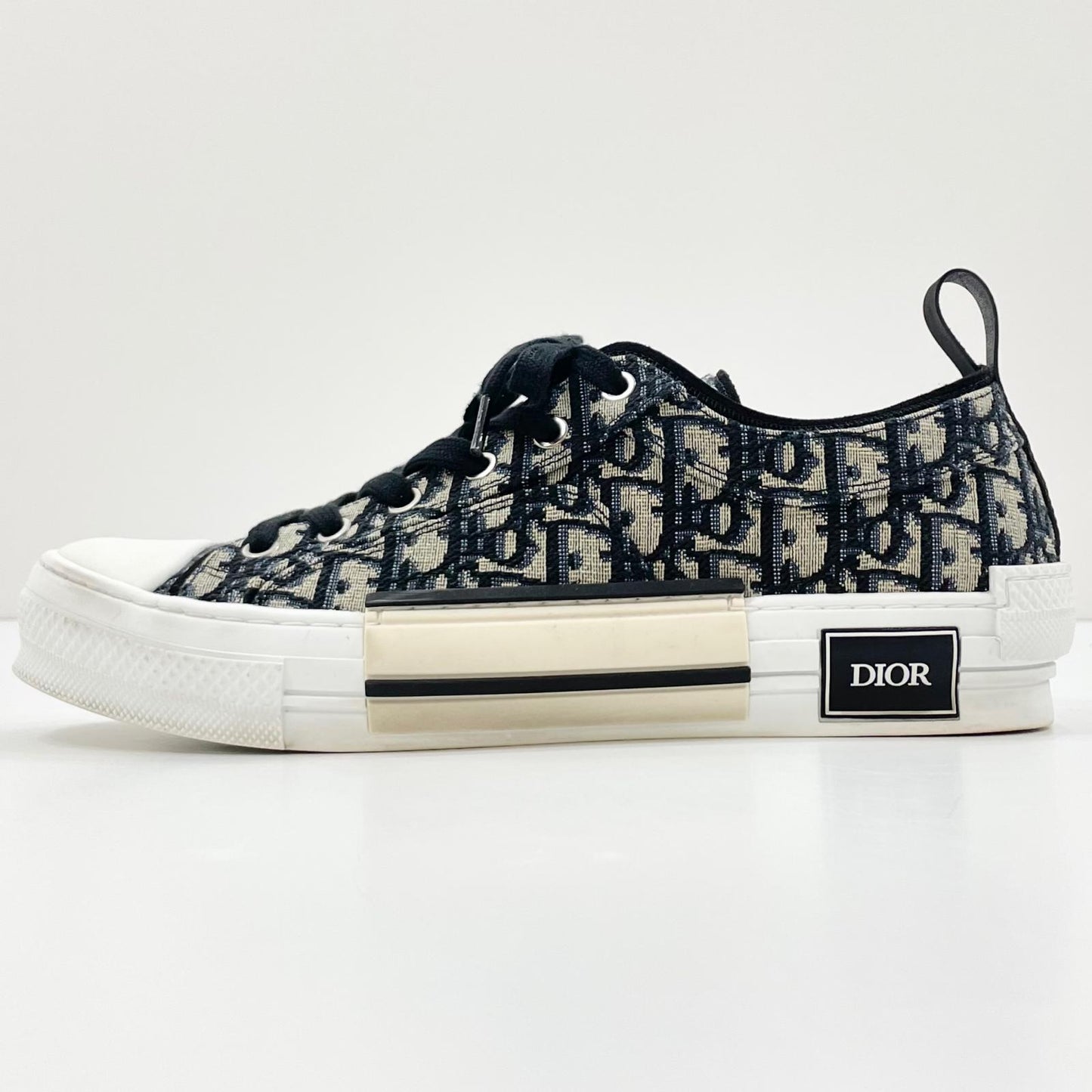 【中古】Christian Dior | クリスチャンディオール B23 リーグ オブリークジャカード ロートップ スニーカー 3SN249ZSA_H961 ブラック×ベージュ サイズ：42 1/2【尾張小牧店】