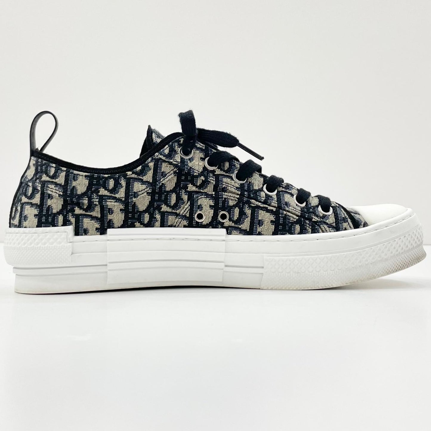 【中古】Christian Dior | クリスチャンディオール B23 リーグ オブリークジャカード ロートップ スニーカー 3SN249ZSA_H961 ブラック×ベージュ サイズ：42 1/2【尾張小牧店】