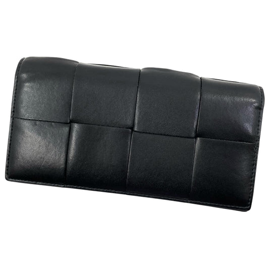 【中古】BOTTEGA VENETA | ボッテガヴェネタ カセット 二つ折り財布 ブラック【尾張小牧店】