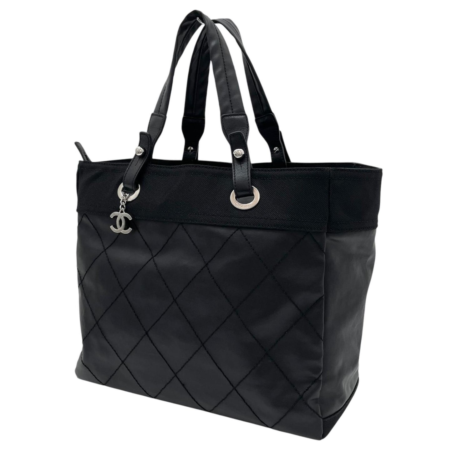【中古】CHANEL | シャネル パリビアリッツMM トートバッグ ココチャーム A34209 ブラック【尾張小牧店】