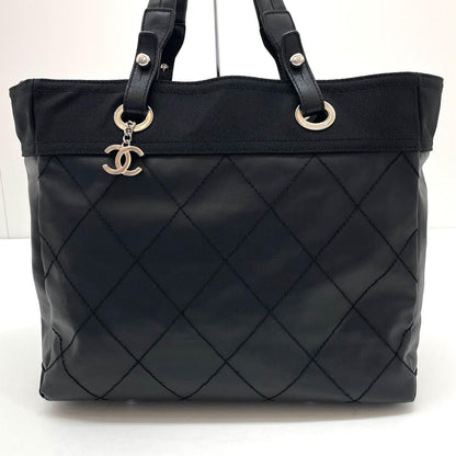 【中古】CHANEL | シャネル パリビアリッツMM トートバッグ ココチャーム A34209 ブラック【尾張小牧店】