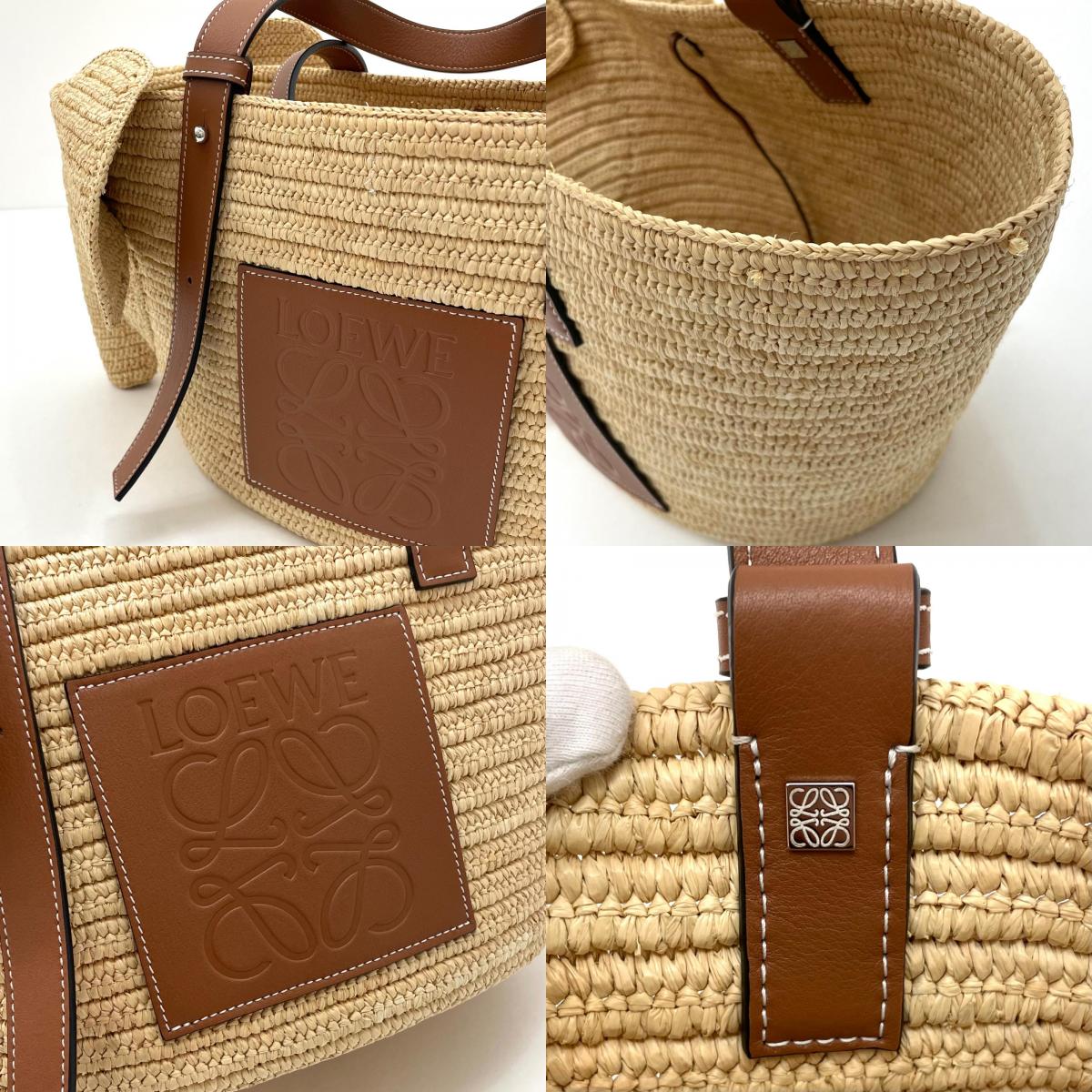 【中古】LOEWE | ロエベ　エレファンバスケット トートバッグ A546T21X01　アイボリー【尾張小牧店】