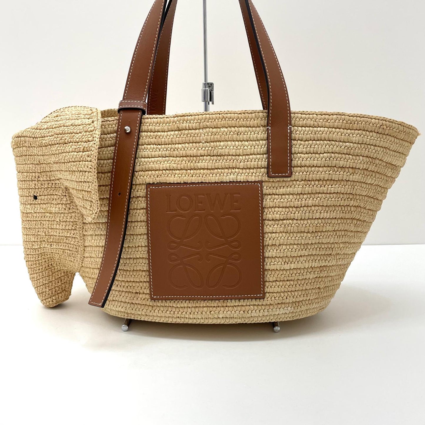 【中古】LOEWE | ロエベ　エレファンバスケット トートバッグ A546T21X01　アイボリー【尾張小牧店】